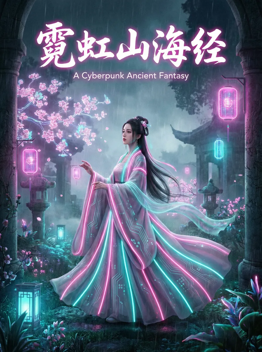 橘梨纱无码 古风奇缘短剧 - 霓虹山海经海报